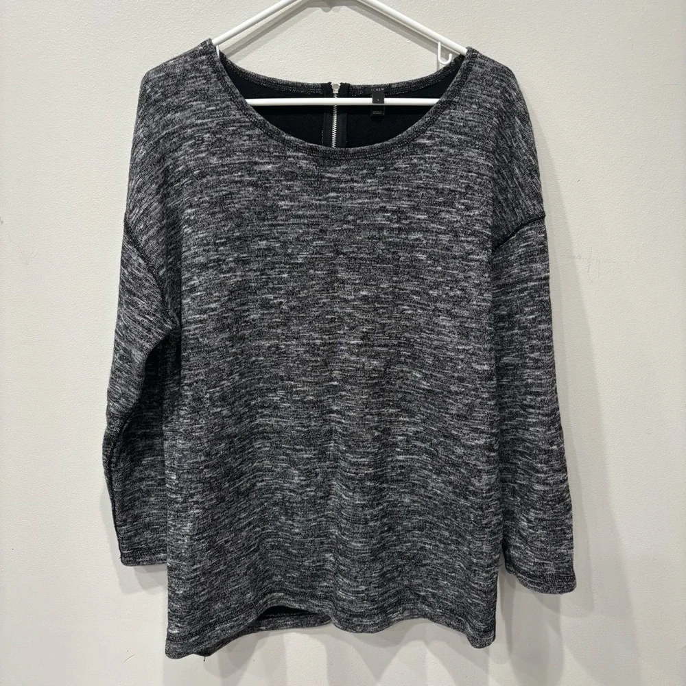 J.Crew Jasper Wool Blend Tunic Back Zip Sweater Women’s Size Large